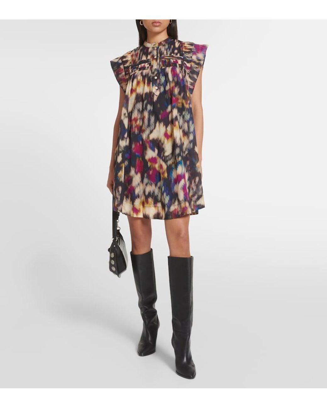 Isabel Marant Black Leaza Cotton Minidress