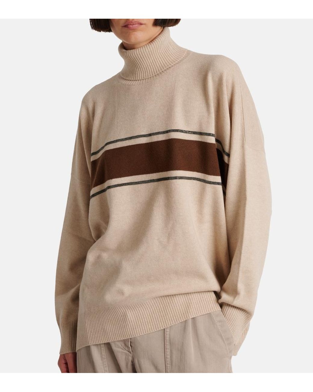 Brunello Cucinelli Natural Wool, Cashmere, And Silk Sweater