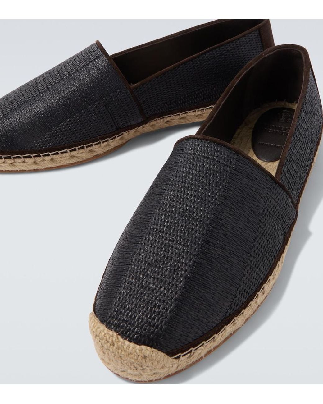 Brunello Cucinelli Black Suede-Trimmed Espadrilles for men