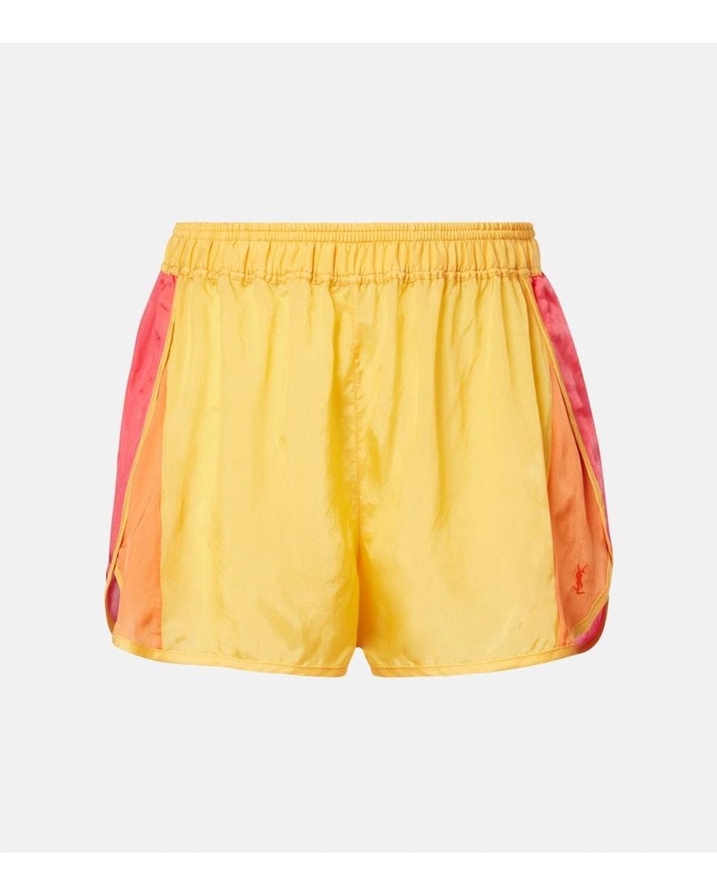 Saint Laurent Yellow Colorblocked Shorts
