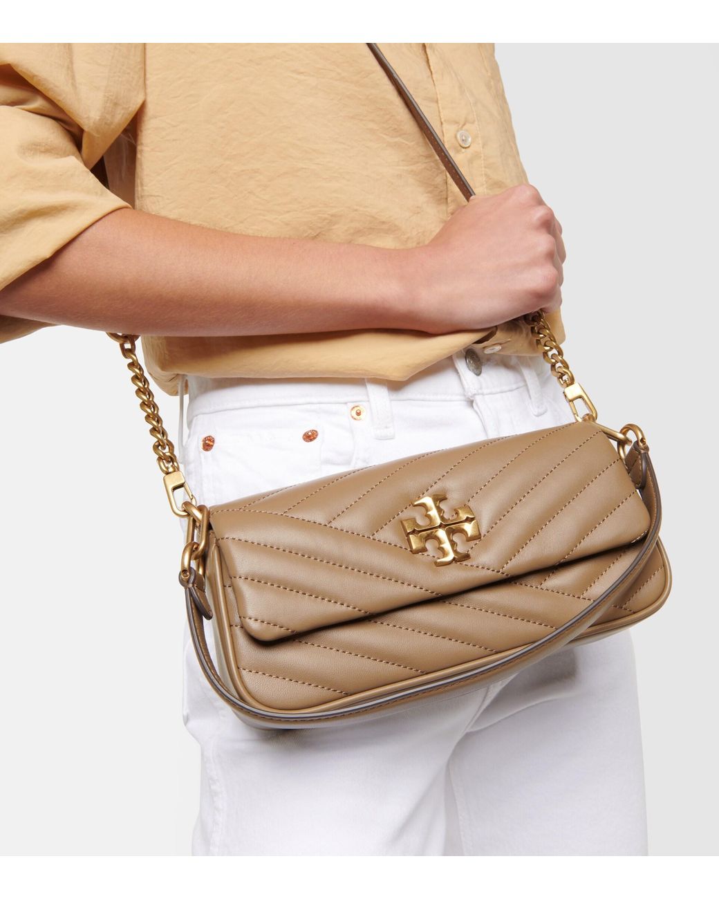 Tory Burch Kira Metallic Leather Mini Flap Bag