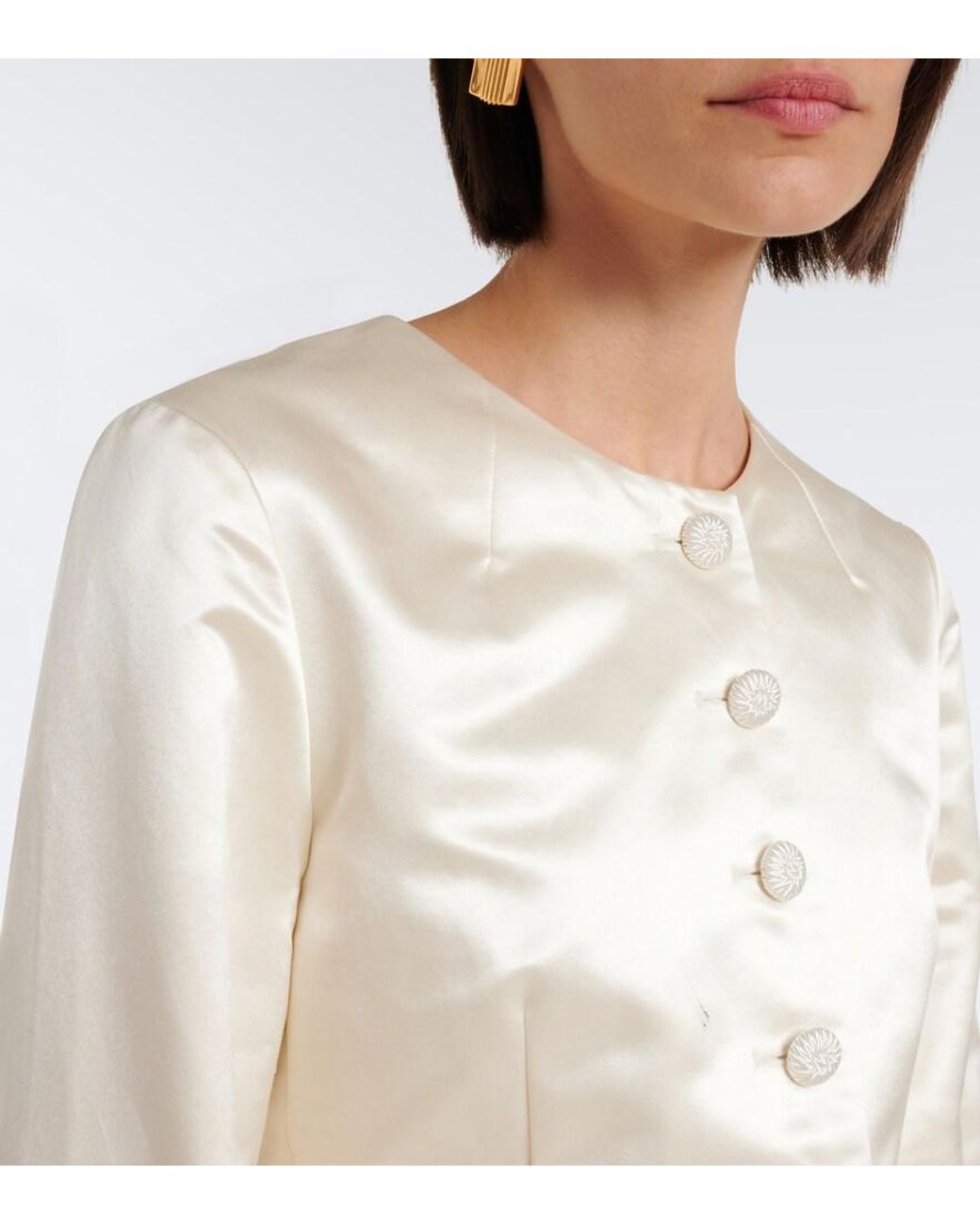 Posse Natural Verity Cotton And Silk Satin Jacket