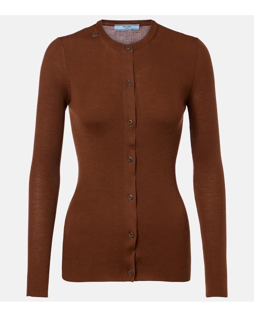 Prada Brown Virgin Wool Cardigan