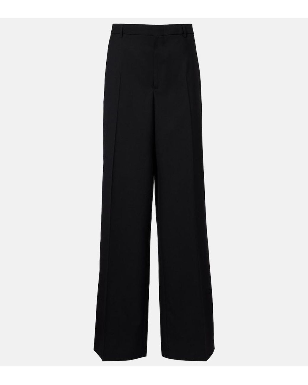 Gucci Black High-Rise Wool Straight Pants