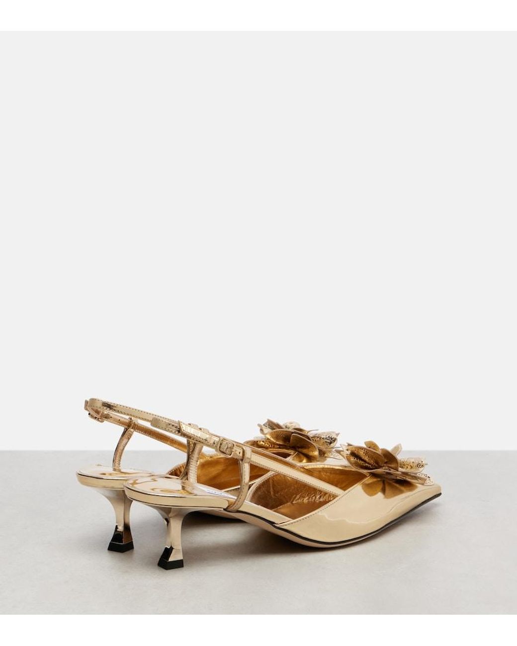 Jimmy Choo Metallic Mimmi 50 Leather Slingback Pumps
