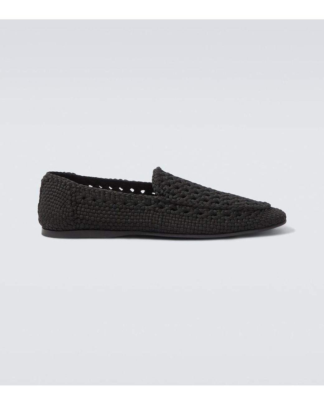 Dolce & Gabbana Black Woven Loafers for men