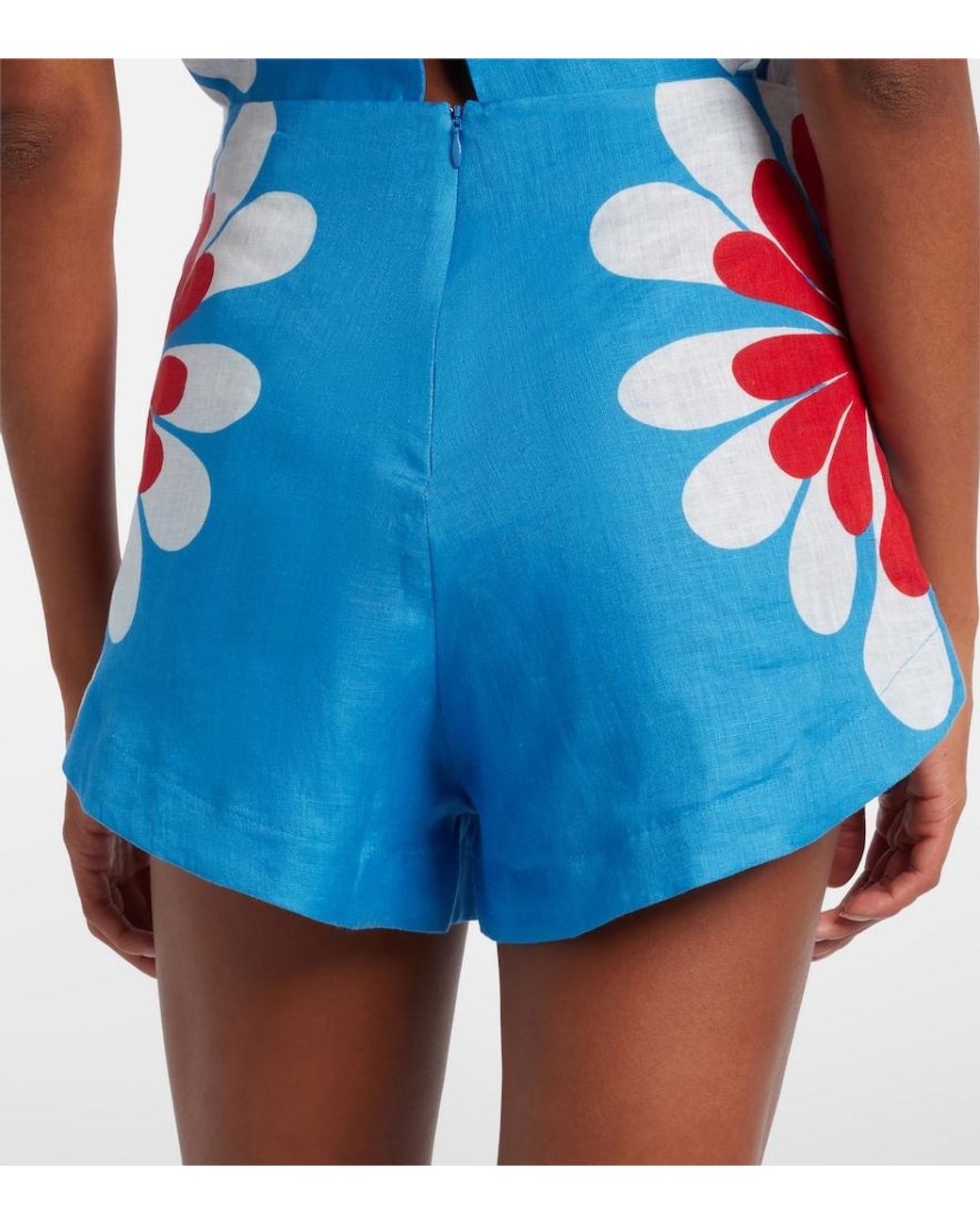 Cala De La Cruz Blue Bahamas Linen Shorts