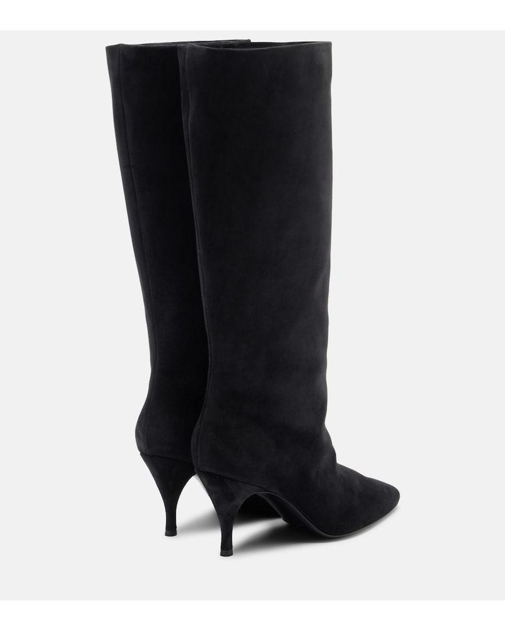 Herbert Levine Black Silhouette Suede Knee-High Boots