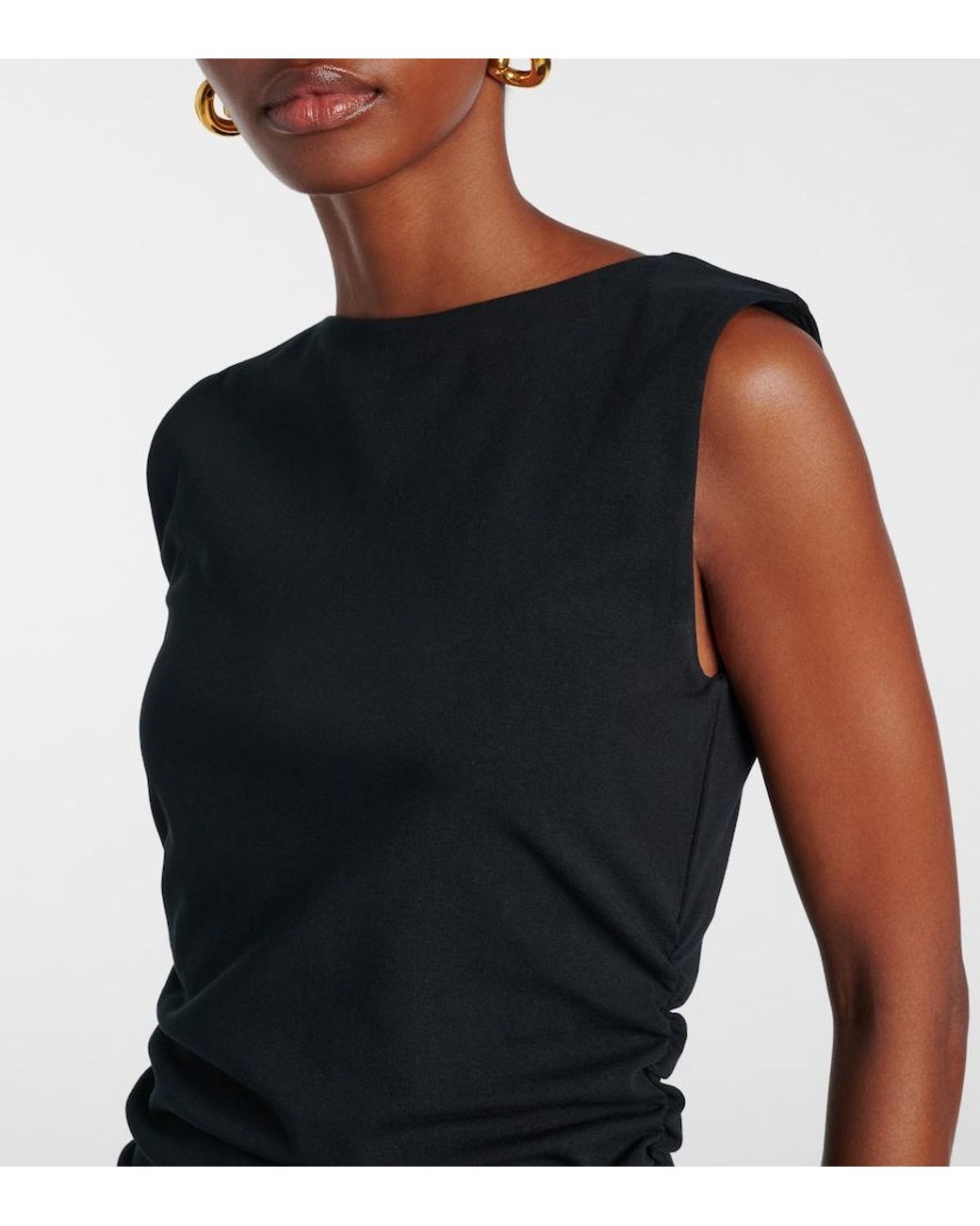 Veronica Beard Black Charissa High-Neck Midi Dress