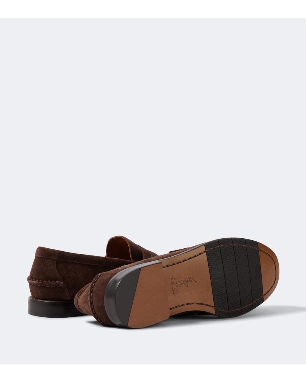 Polo Ralph Lauren Brown Logo Suede Loafers for men