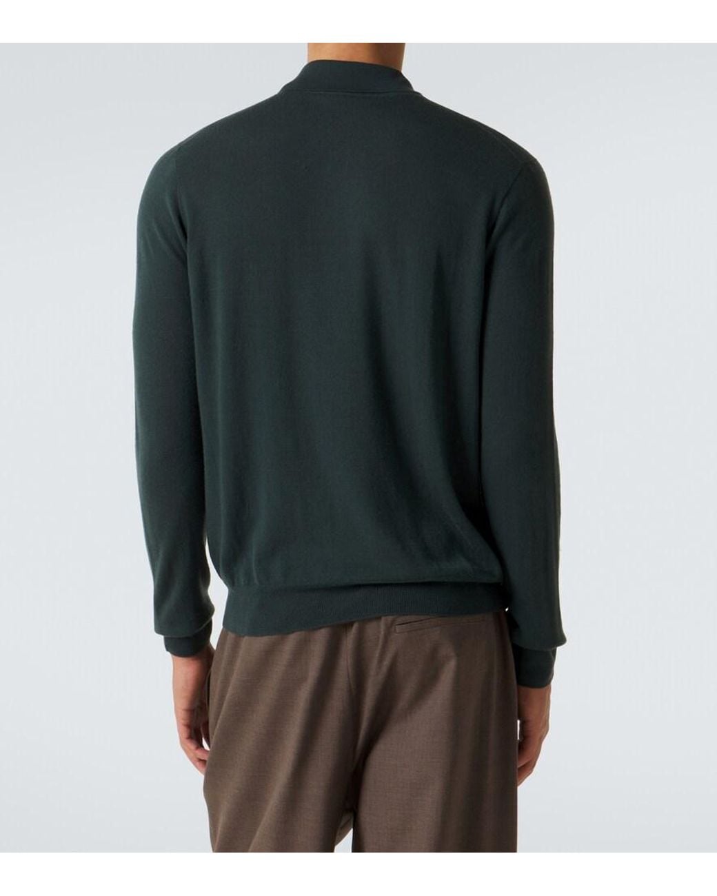 The Row Green Selio Cashmere Polo Sweater for men