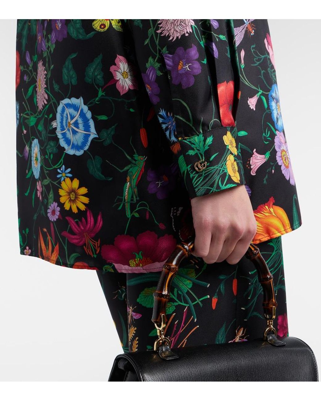 Gucci Black Printed Silk Twill Shirt