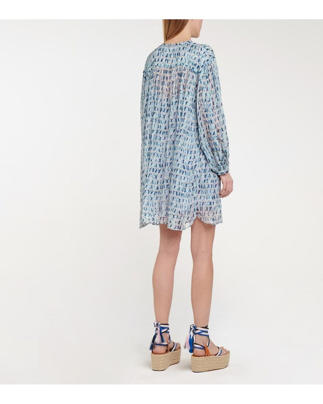Isabel Marant Blue Silorion Tie-Dye Chiffon Minidress