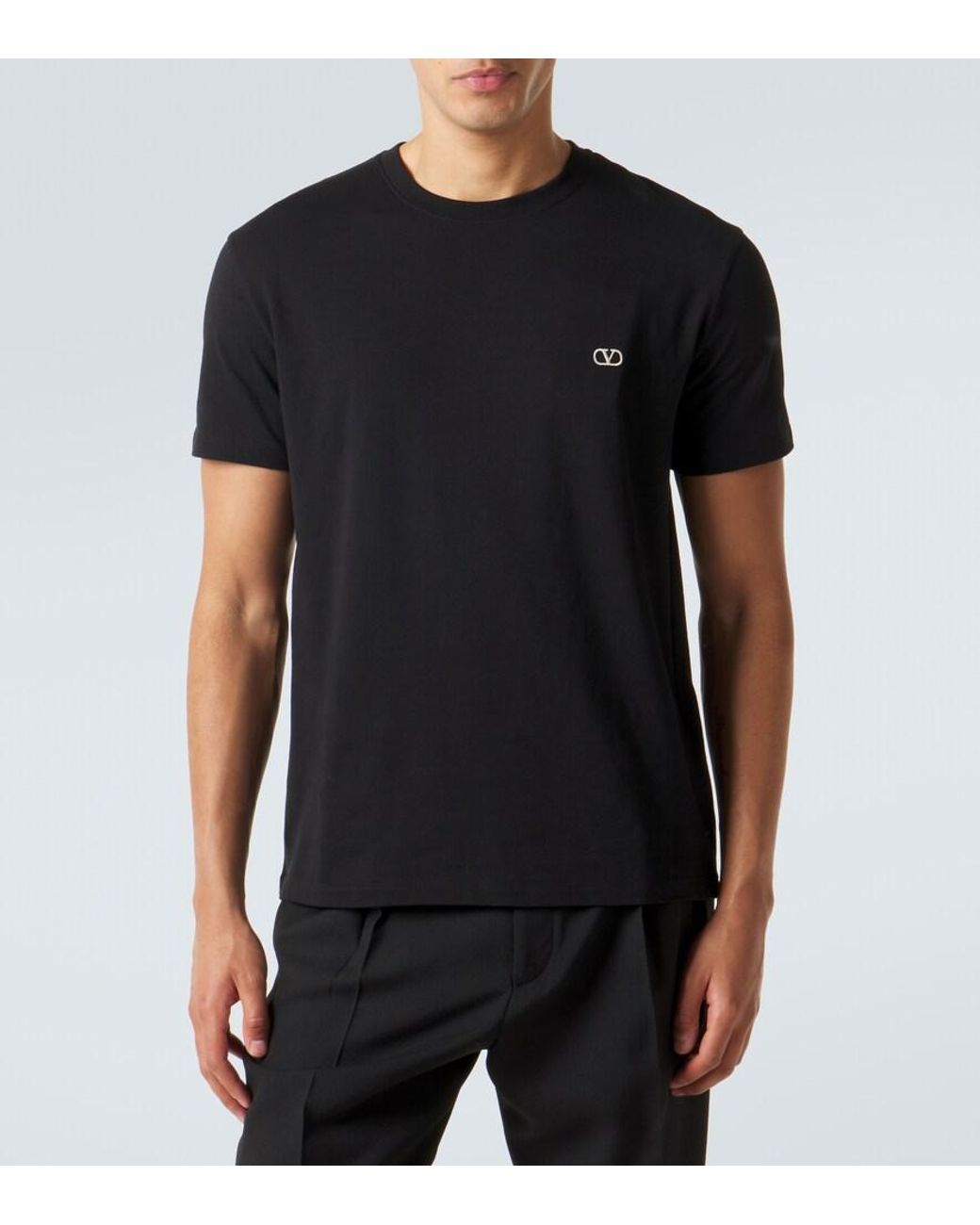 Valentino Black Vlogo Cotton Jersey T-Shirt for men