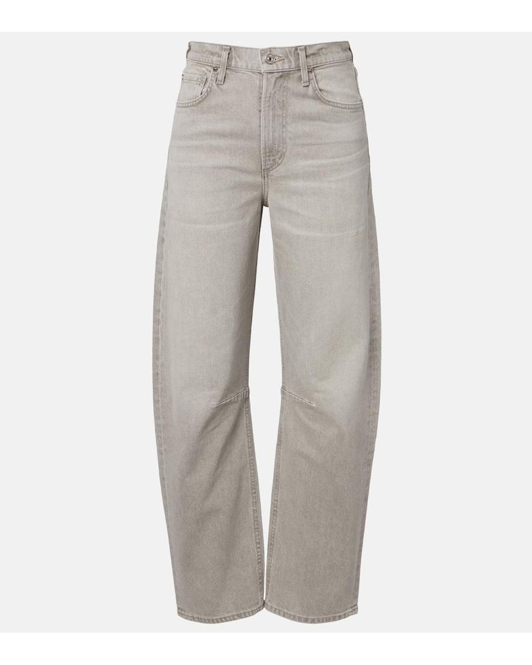 Citizens of Humanity Gray Miro Long Barrel-Leg Jeans