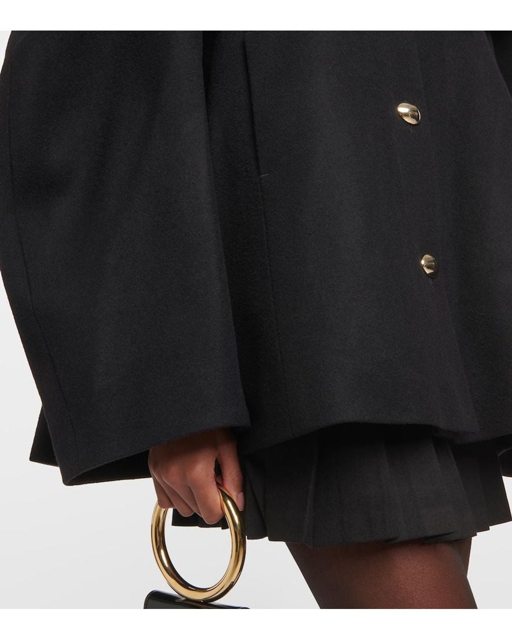 Nina Ricci Black Wool-Blend Coat