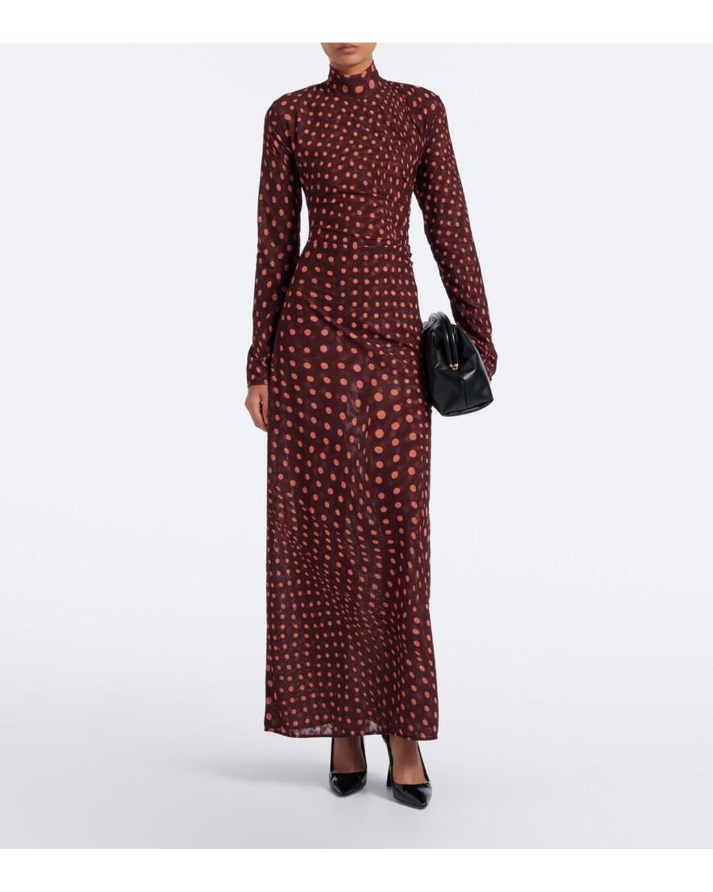 Stella McCartney Purple Polka Dot Mesh Maxi Dress