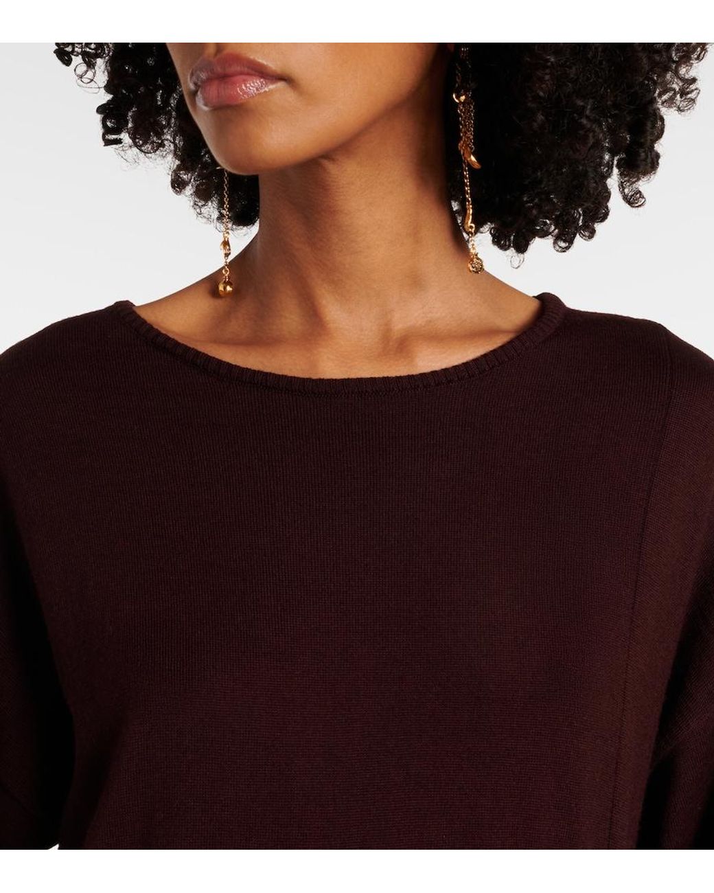 Lemaire Purple Belted Sweater Dress