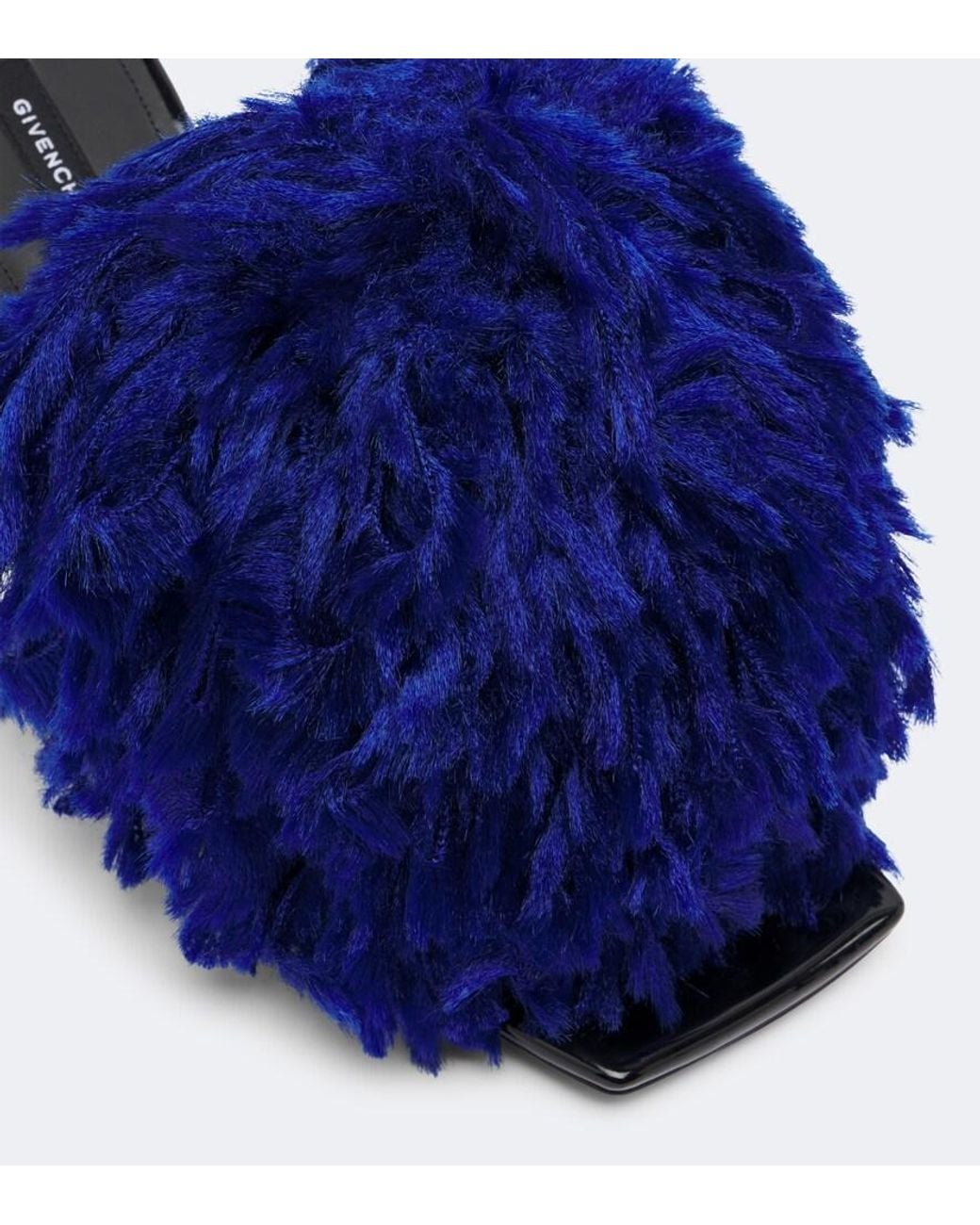 Givenchy Blue Pantoletten Pompom Aus Lackleder