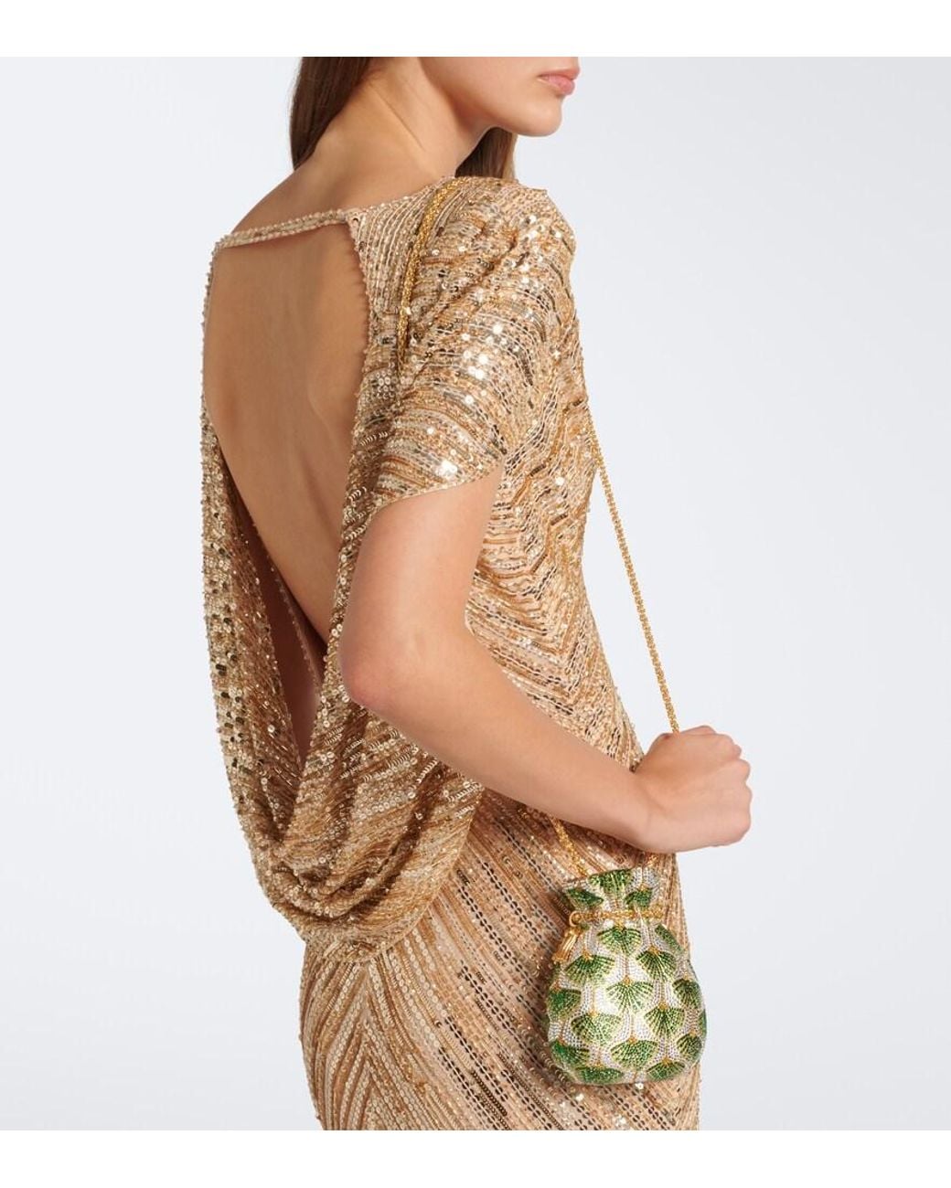 Judith Leiber Green Ginkgo Crystal-Embellished Clutch