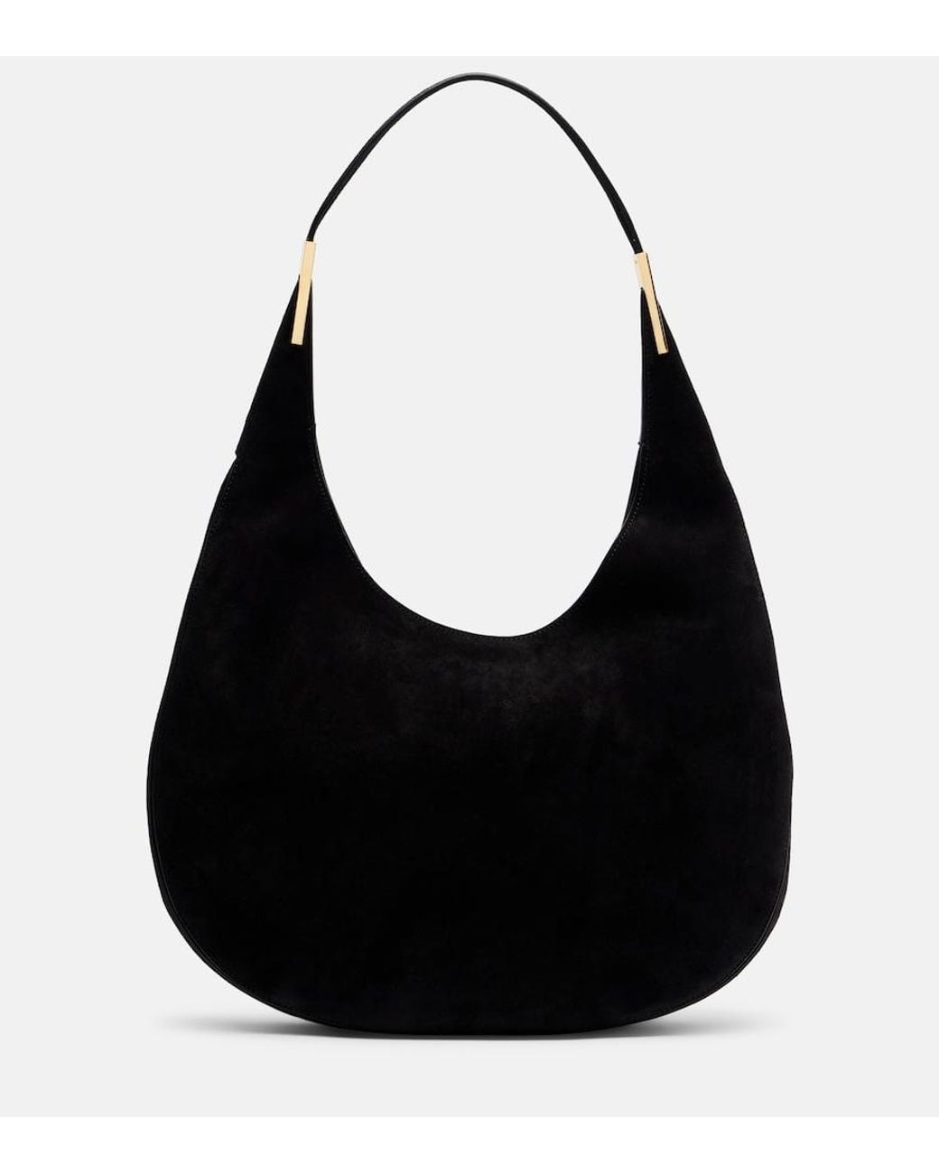 SAVETTE Black Florence Large Suede Shoulder Bag
