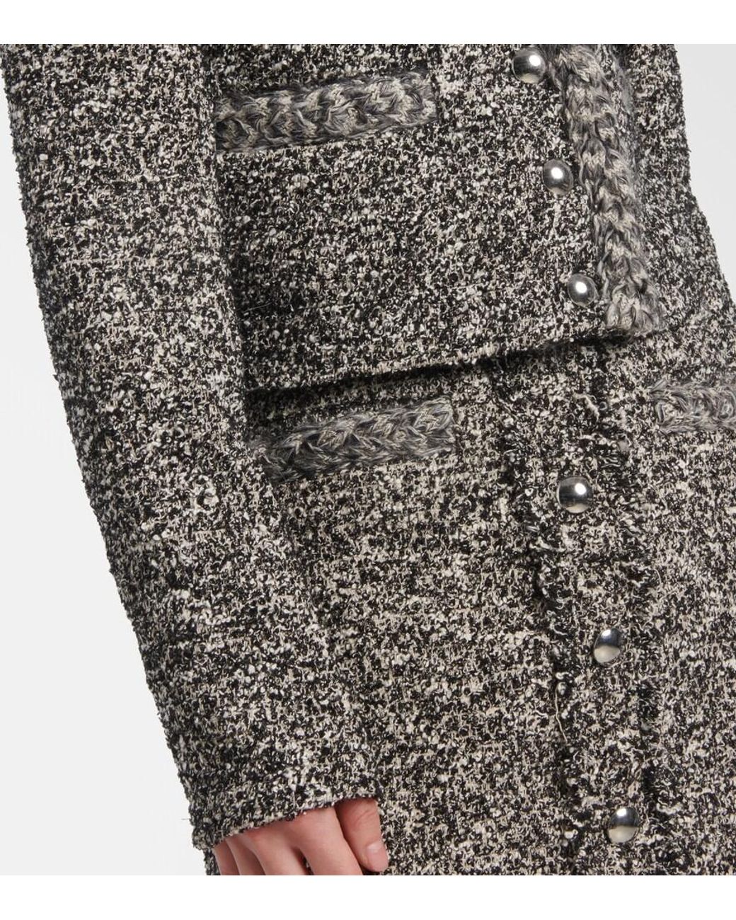 Isabel Marant Gray Gwendoline Cropped Tweed Blazer