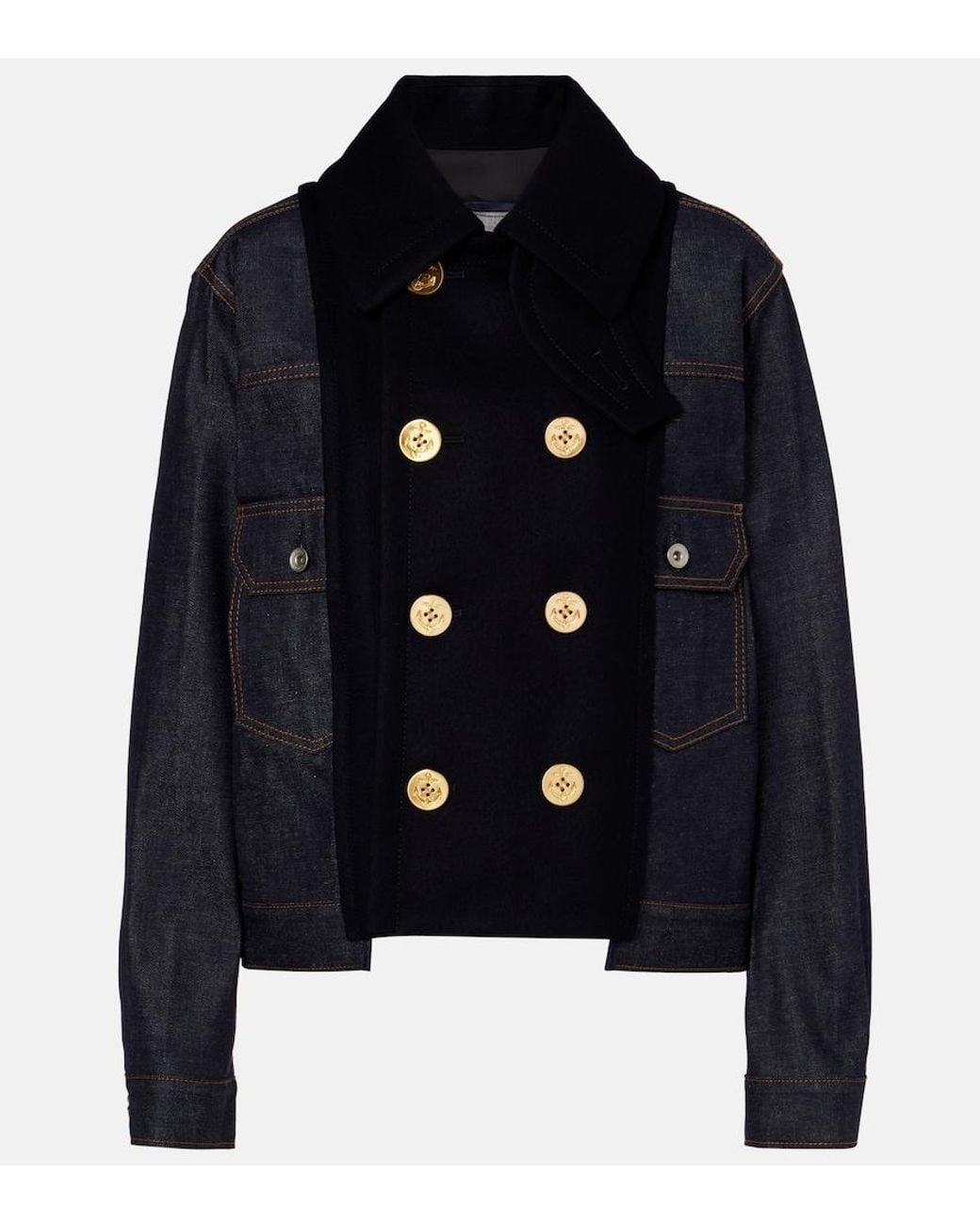 Sacai Blue Paneled Denim Jacket