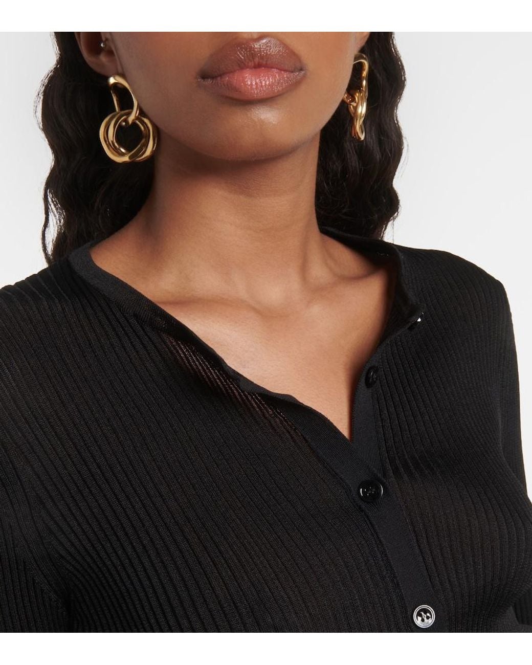 Tom Ford Black Ribbed-Knit Cardigan