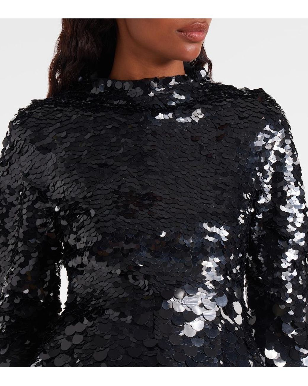 Sportmax Black Terfrite Sequined Jersey Minidress