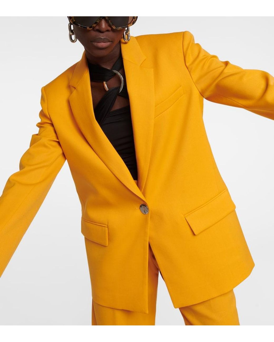 The Attico Orange Bianca Wool-Blend Blazer