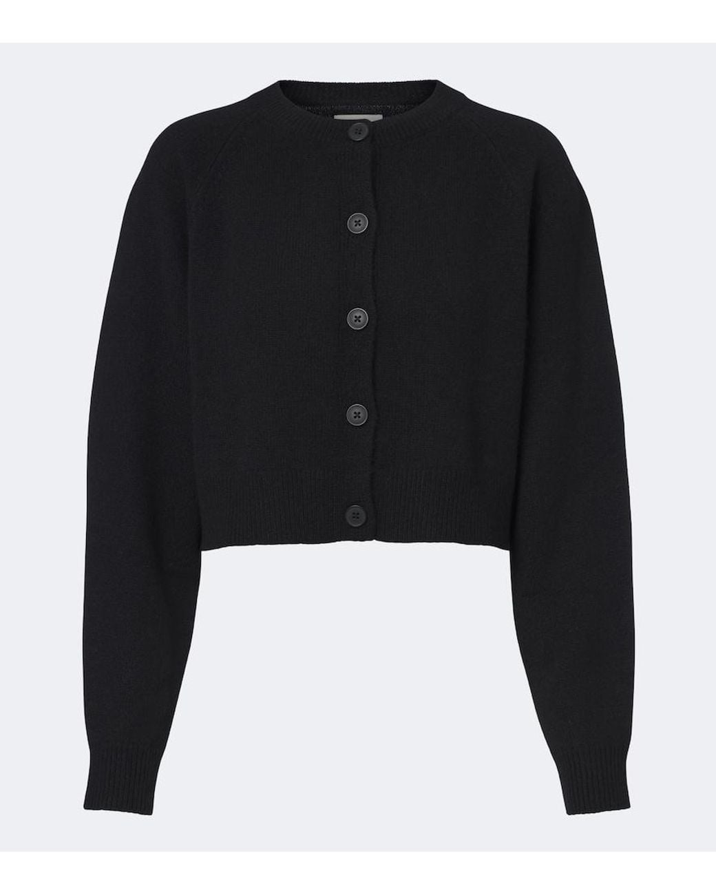 Loulou de Saison Black Heike Cropped Cashmere Cardigan