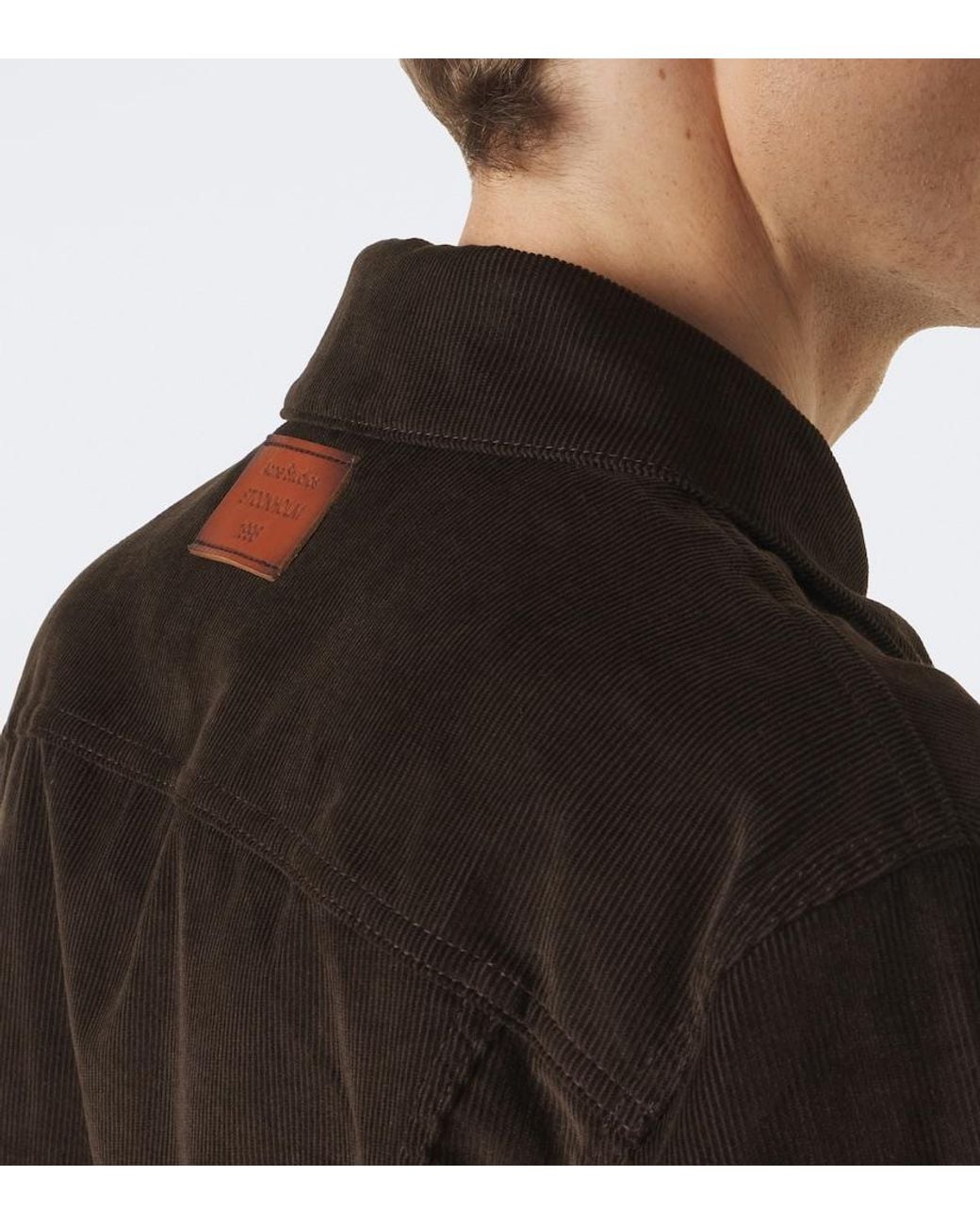 Acne Black Patch-Applique Cotton Corduroy Jacket for men