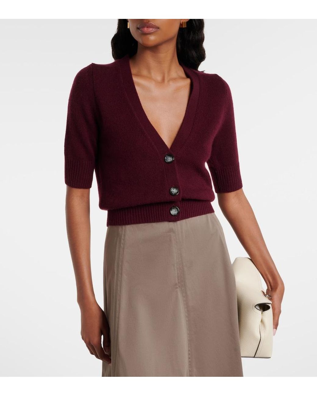 Jardin Des Orangers Red Cashmere Cardigan