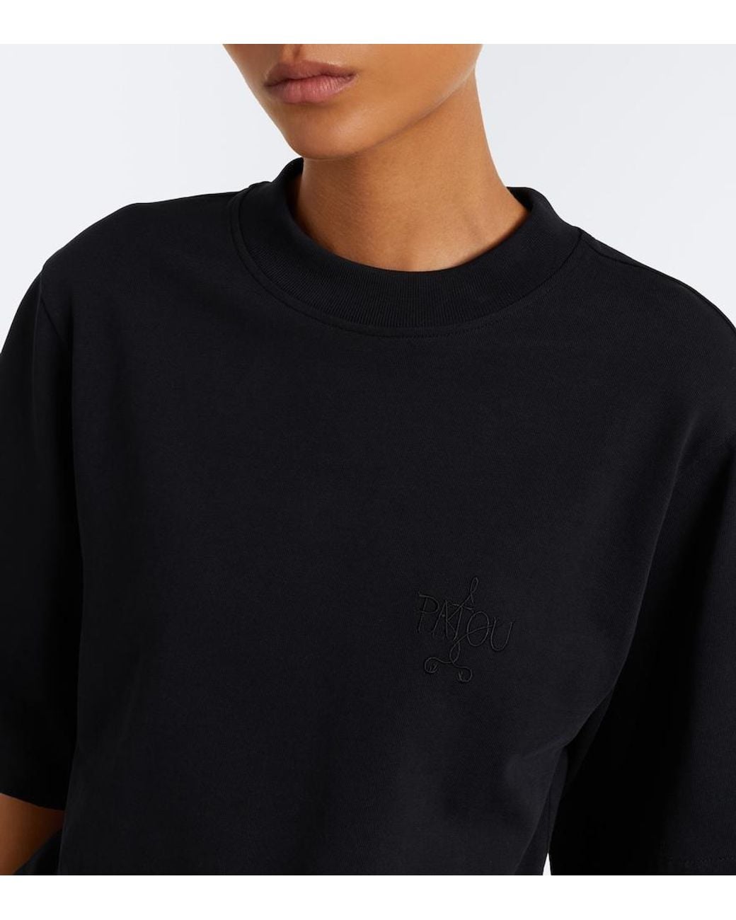 Patou Black Faille-Trimmed Cotton Minidress