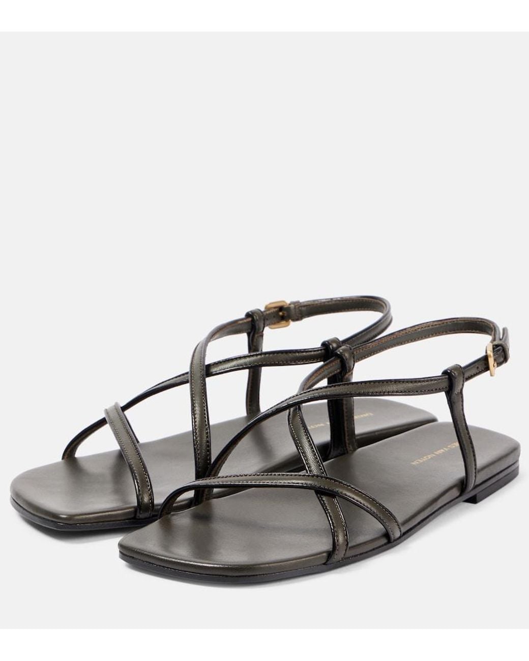 Dries Van Noten Metallic Leather Sandals