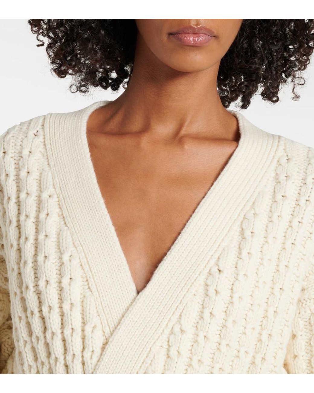 Alaïa Natural Wool Cardigan