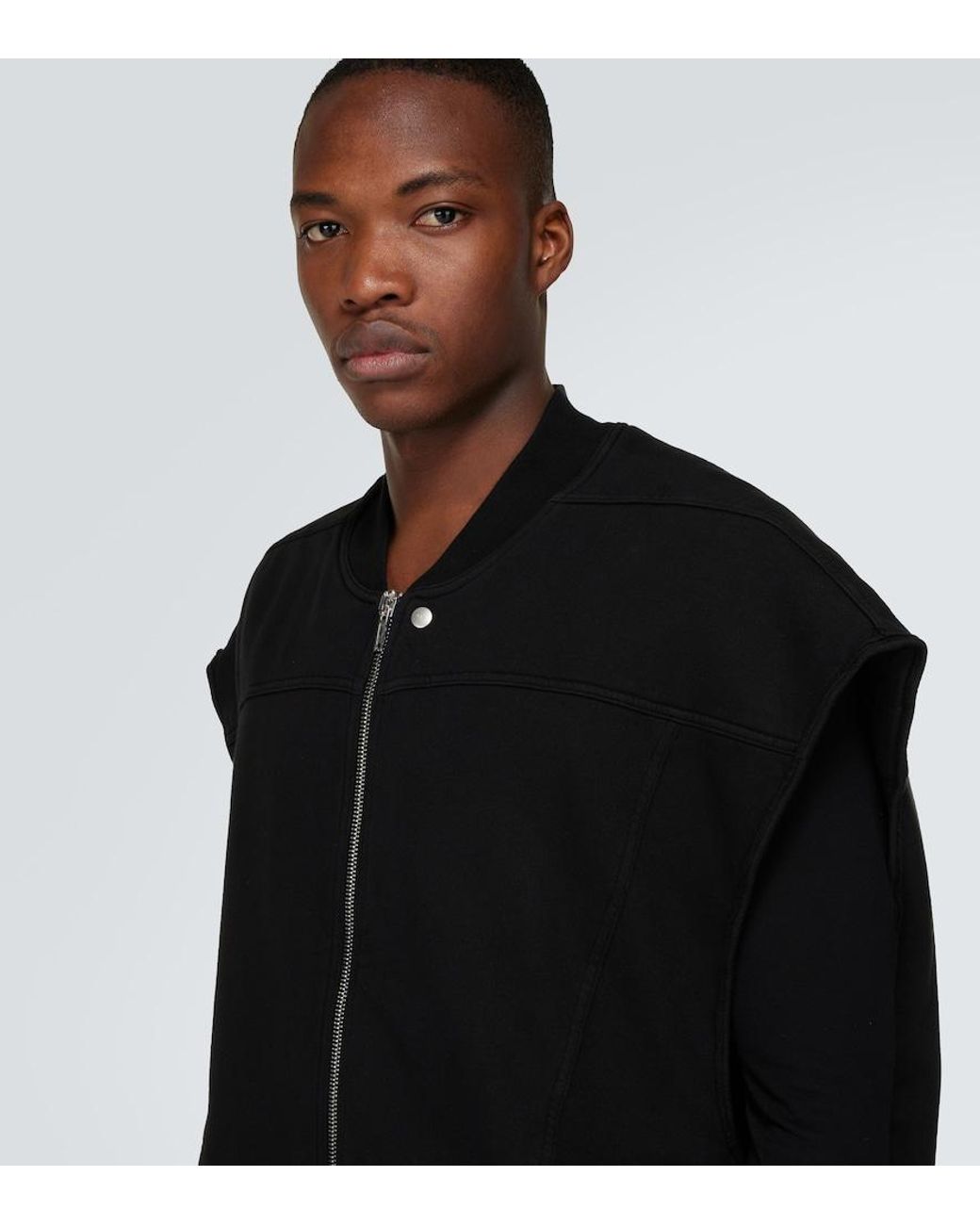 Rick Owens Black Oversized Cotton Jersey Vest for men
