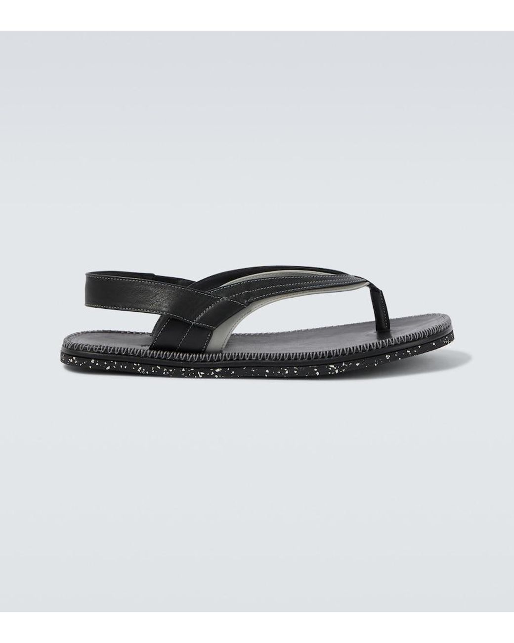 Kiko Kostadinov Black Andras Leather Thong Sandals for men