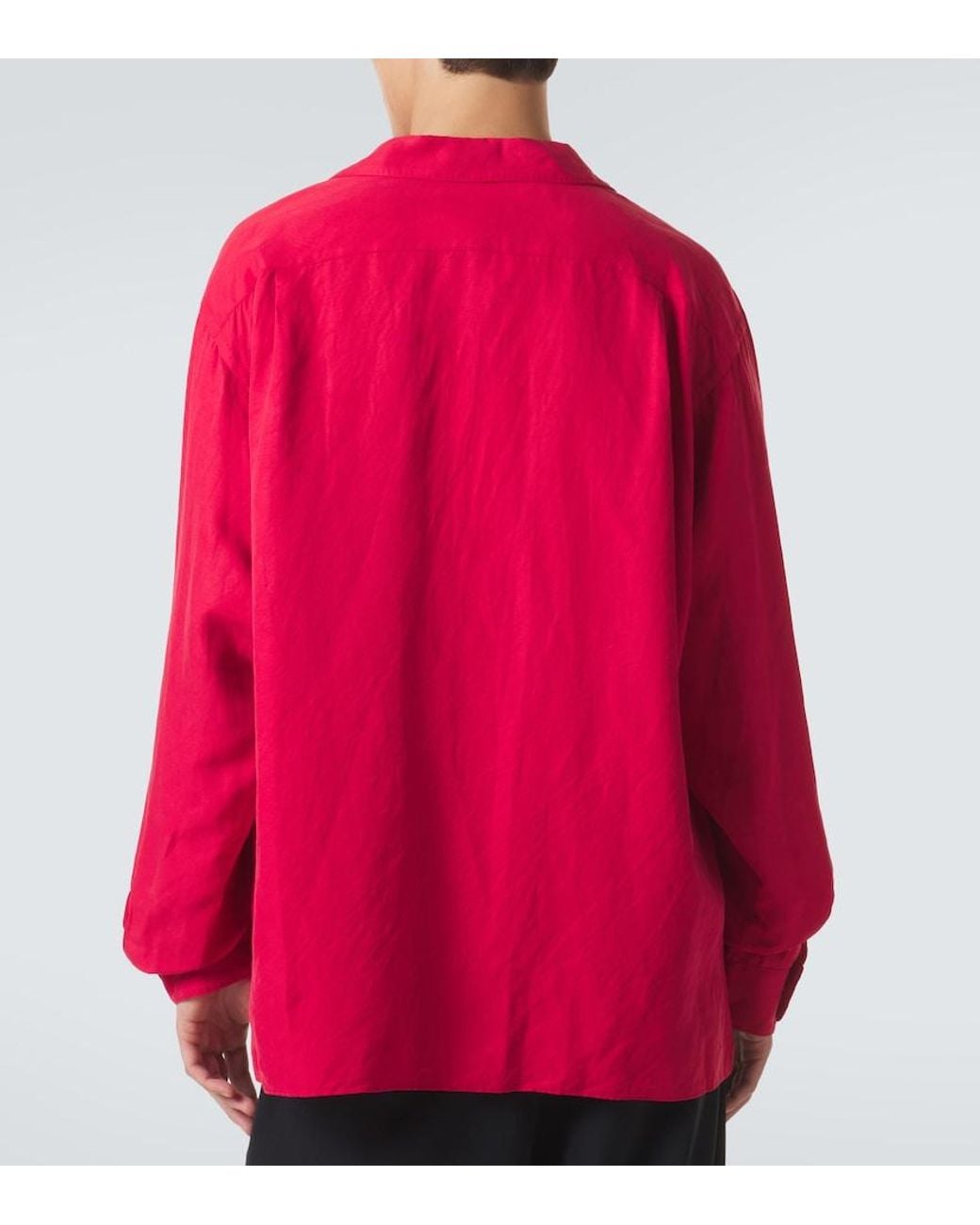 A.PRESSE Pink Vintage Silk And Linen Shirt for men