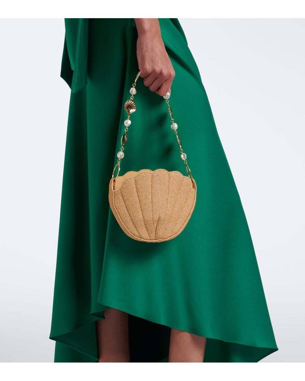 Oseree White Lumiere Small Embellished Clutch