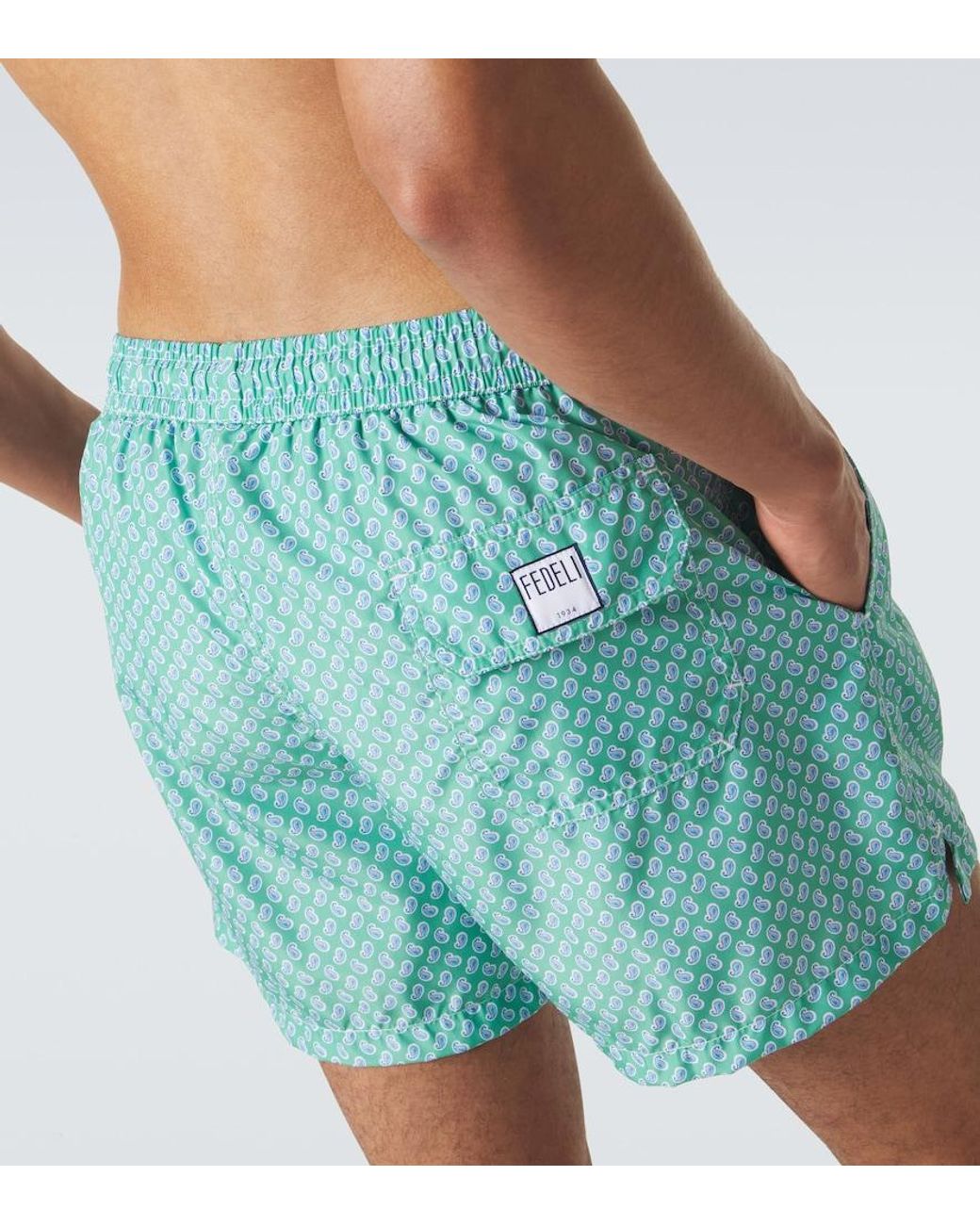 Fedeli Blue Madeira Swim Trunks for men