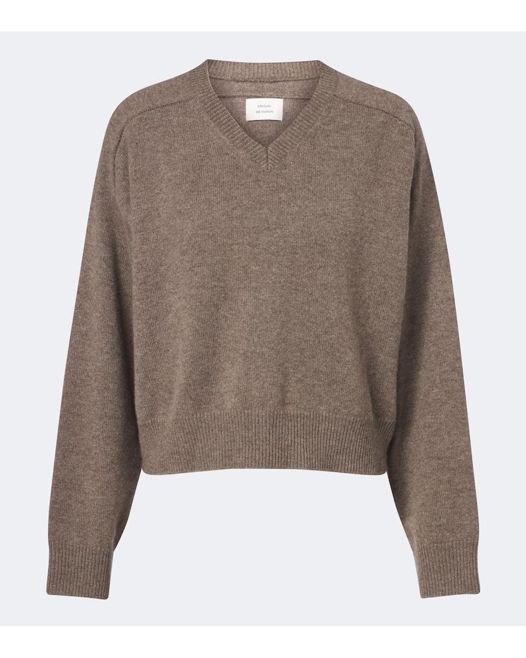 Loulou de Saison Brown Anzor Cropped Cashmere Sweater