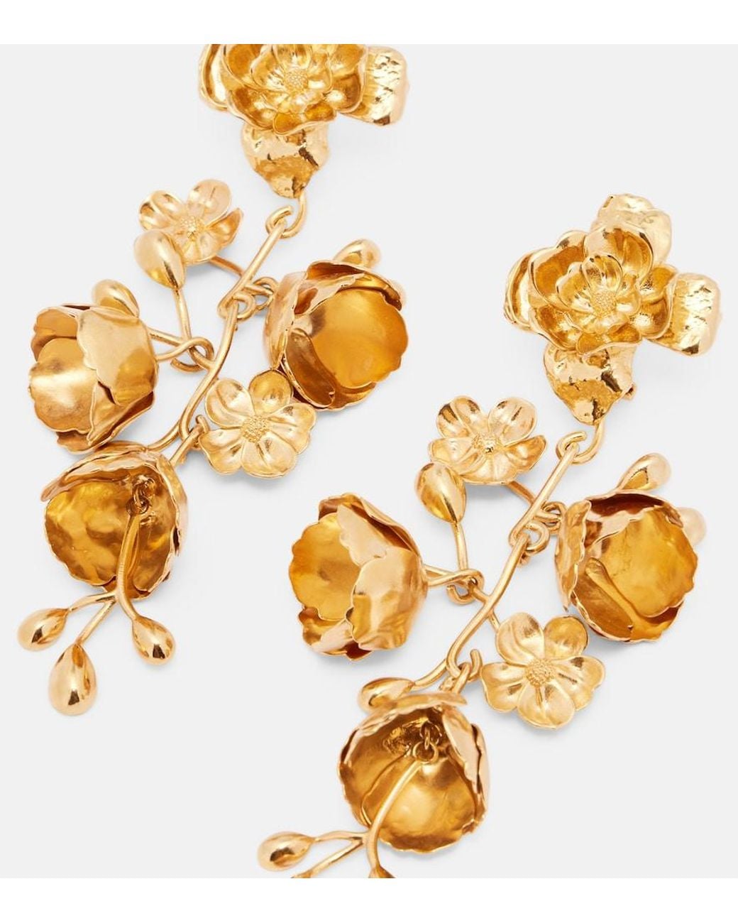 Chloé Metallic Bouquet Floral Drop Earrings