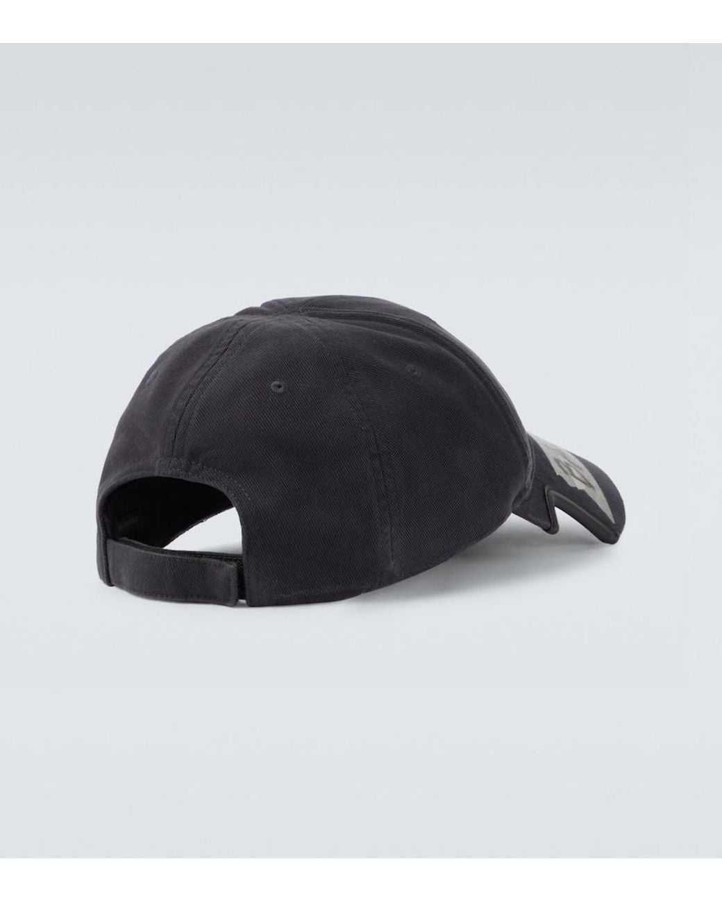 Balenciaga Black Masking Tape Cotton Drill Baseball Cap for men
