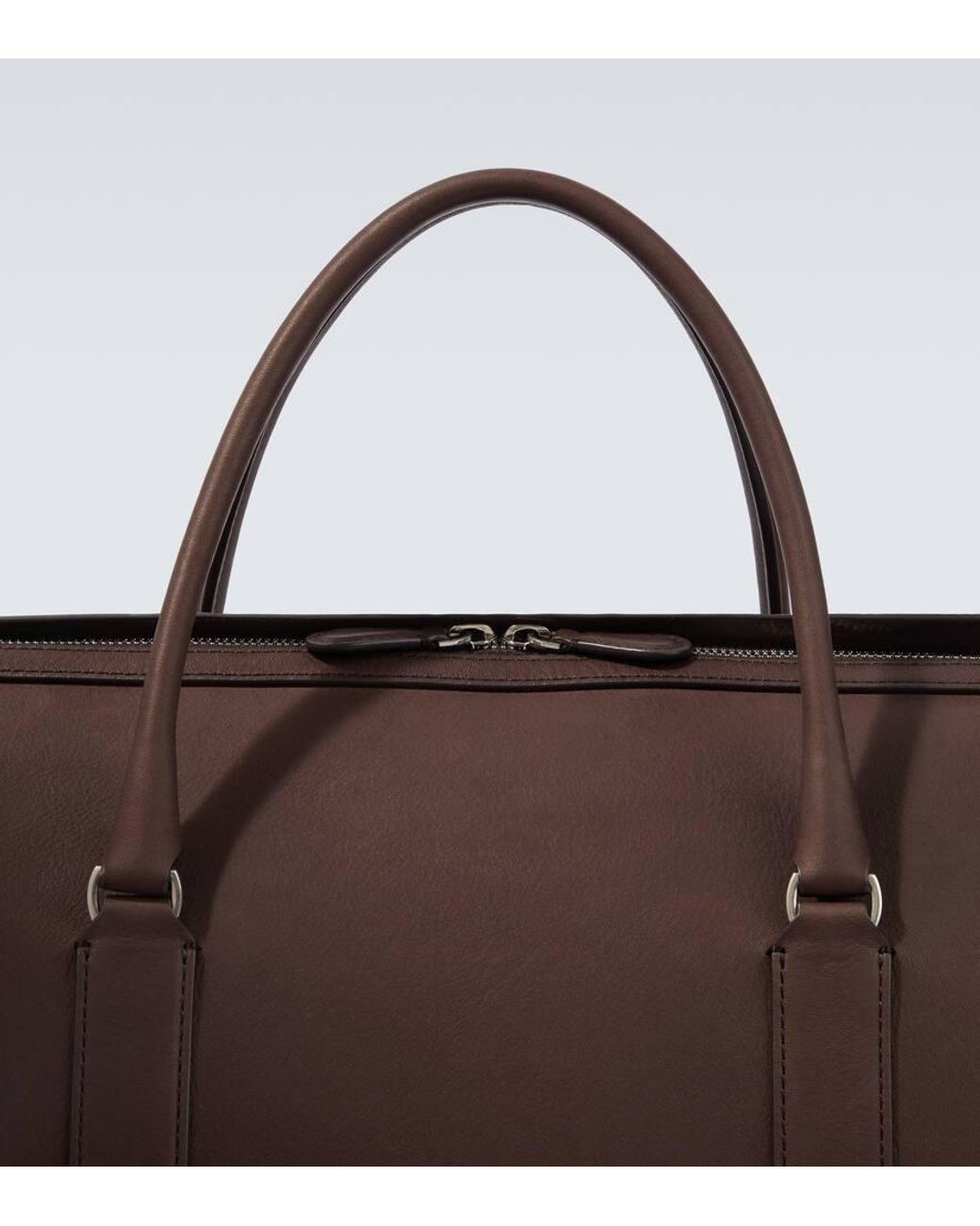 The Row Brown Iowa Leather Duffel Bag for men