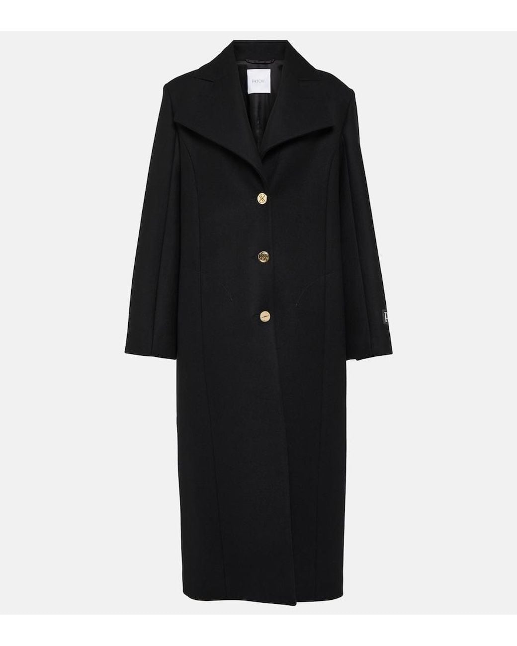 Patou Black Long Tailored Coat