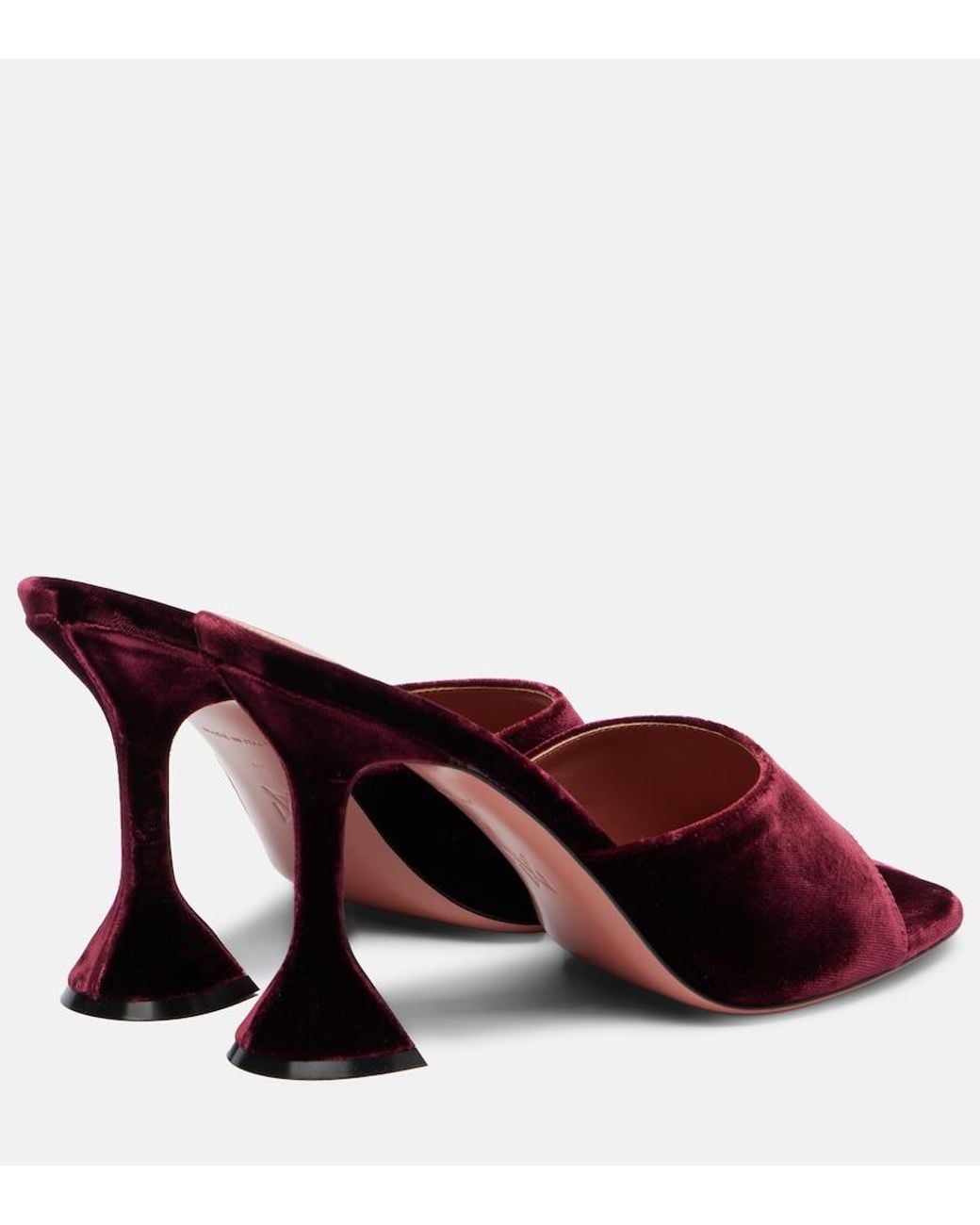 AMINA MUADDI Red Lupita 95 Velvet Mules