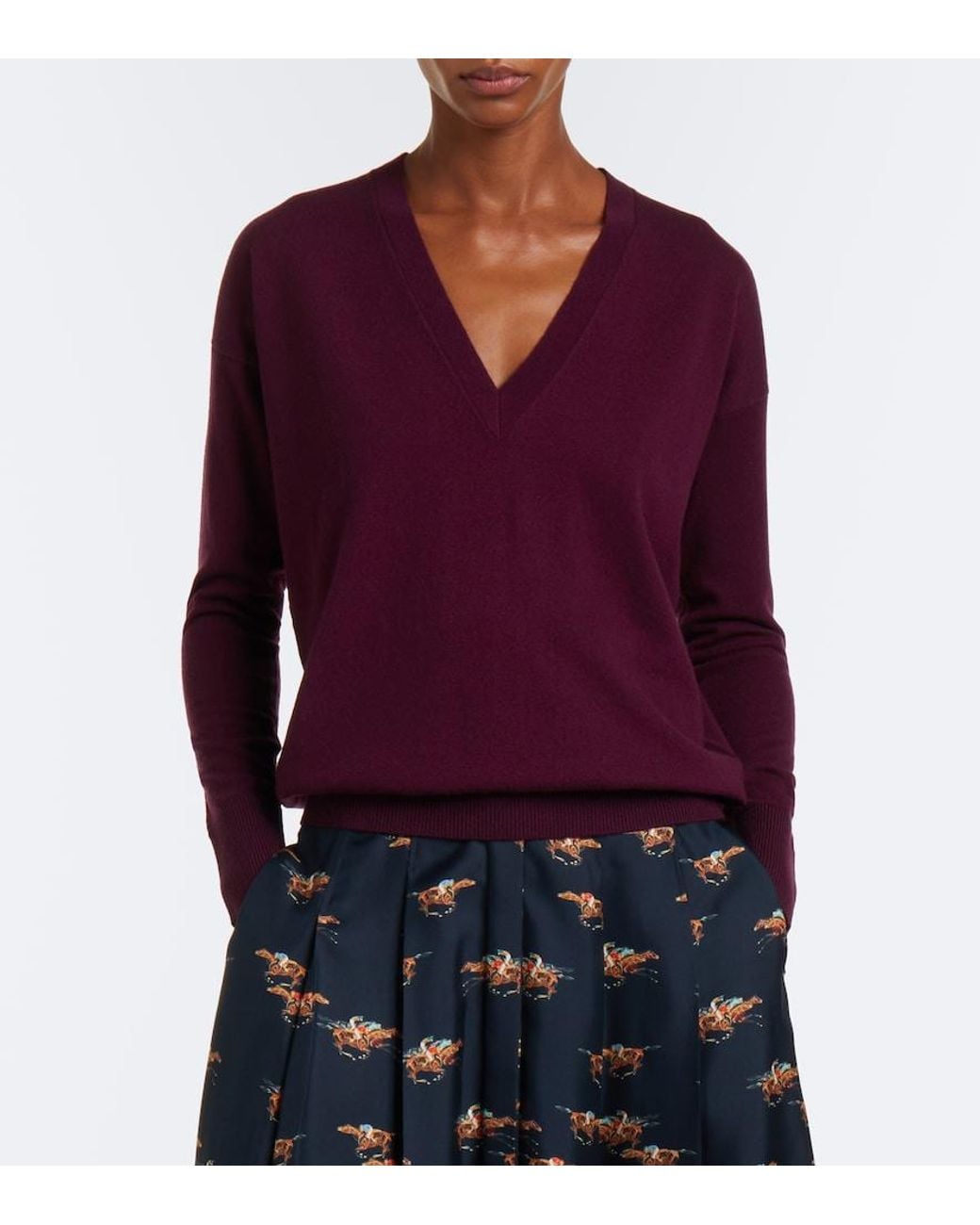 Gabriela Hearst Purple Linna Cashmere And Wool Sweater