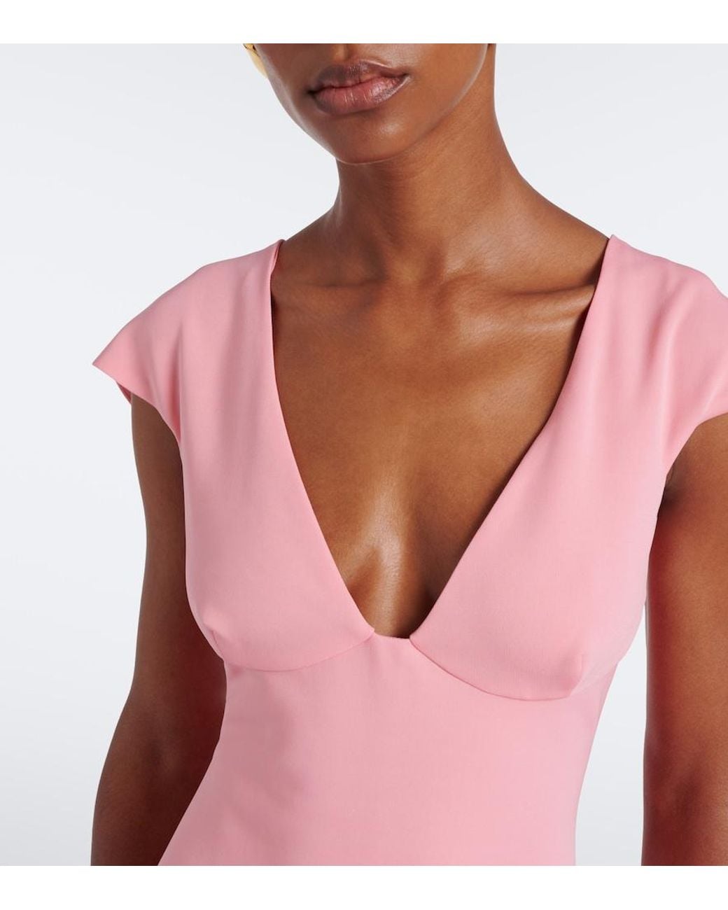 Stella McCartney Pink Frill Trim Midi Dress