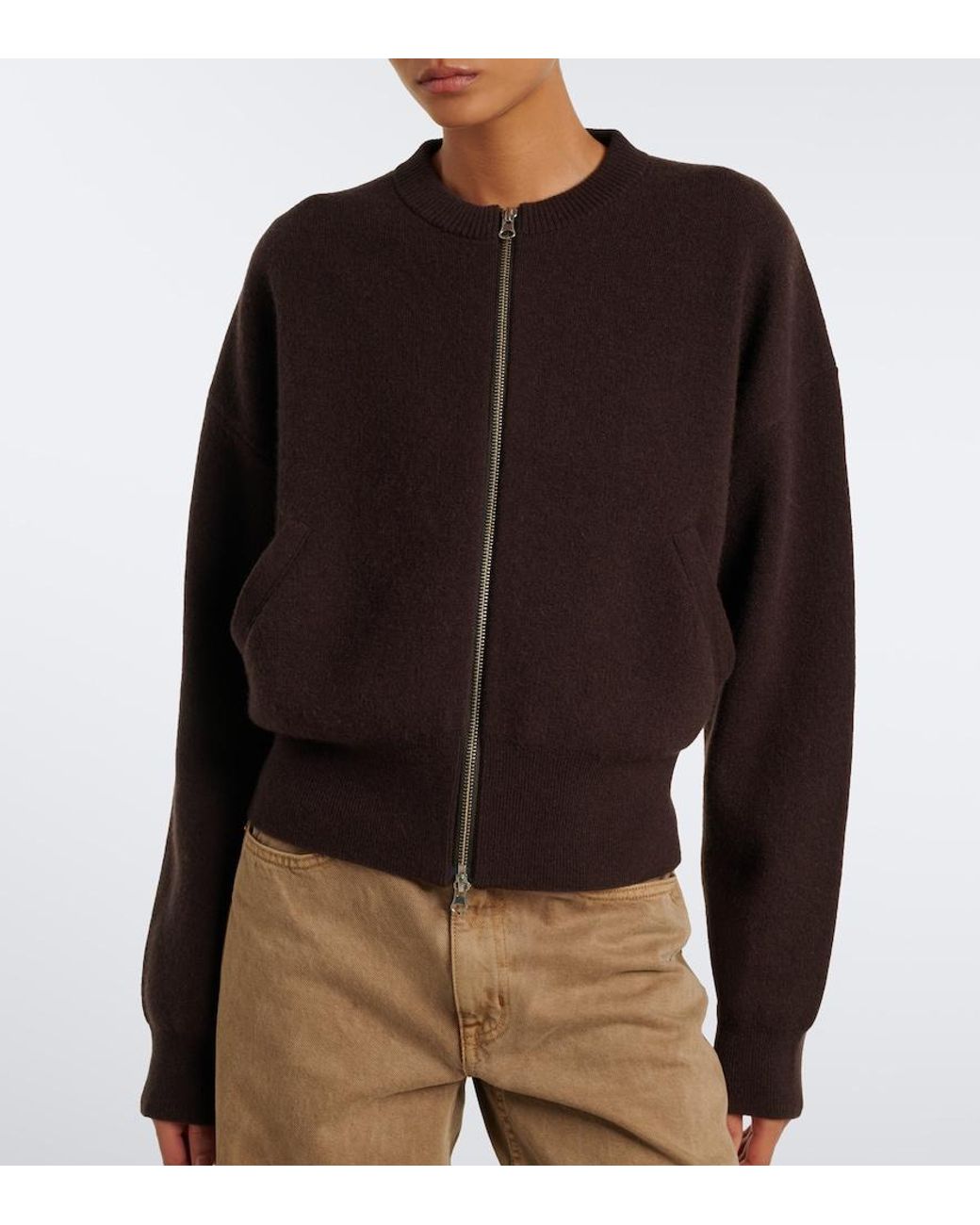 Extreme Cashmere Black N°478 Xtra Fun Cashmere Zip-Up Cardigan